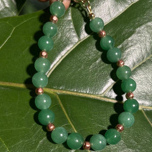 Green Aventurine Crystal Copper Bracelets