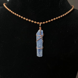 Kyanite Necklace Wire-Wrapped