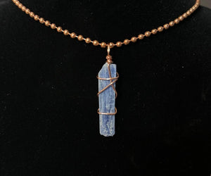 Kyanite Necklace Wire-Wrapped