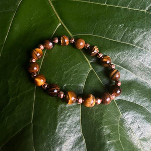 Tigers Eye Crystal Copper Bracelets