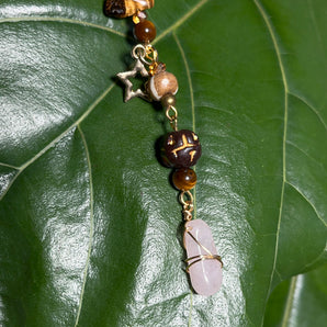 Rose Quartz Crystal Hair Clips