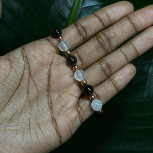 “Repel Negativity” Black Tourmaline + Selenite Bracelet