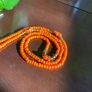 Orange Quartz Tie On Waistbeads