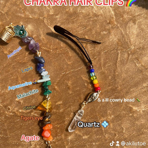 Chakra Stone Chip Hair/Scarf Clip/ Loc Jewelry